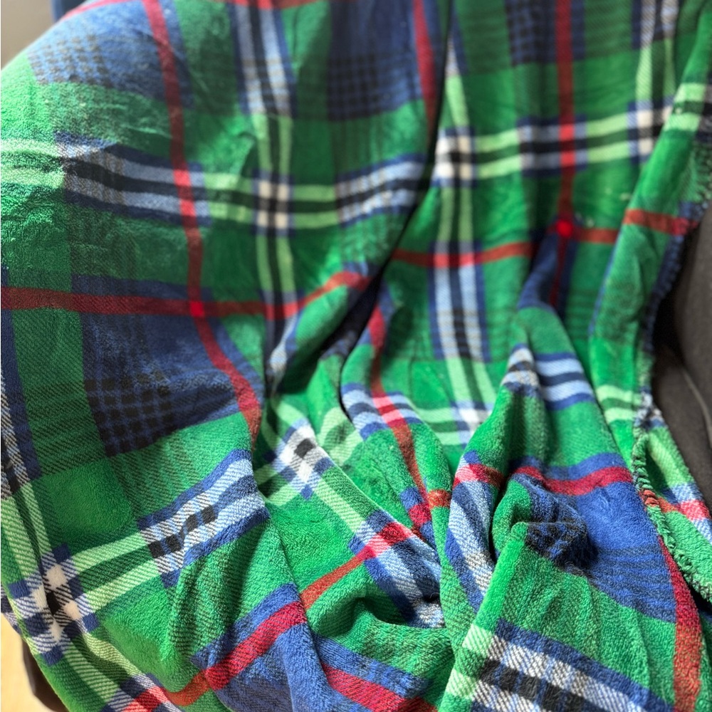 Mainstays Tartan Blanket in Green, Blue, and Red